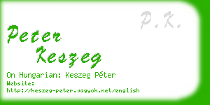 peter keszeg business card
