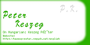 peter keszeg business card